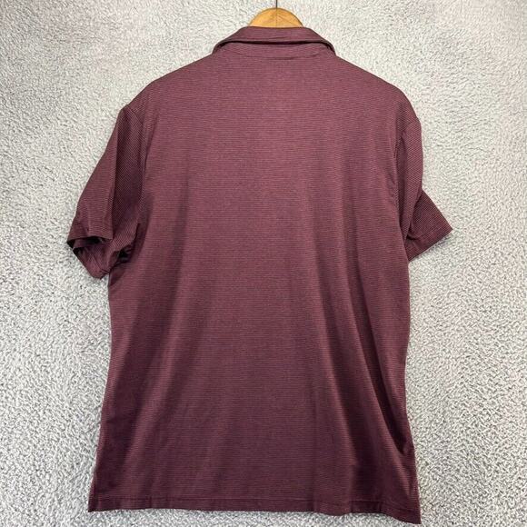 01 Algo Polo Shirt Men's Extra Large Red Black Striped Quick Dry Wicking Golf - Picture 6 of 9